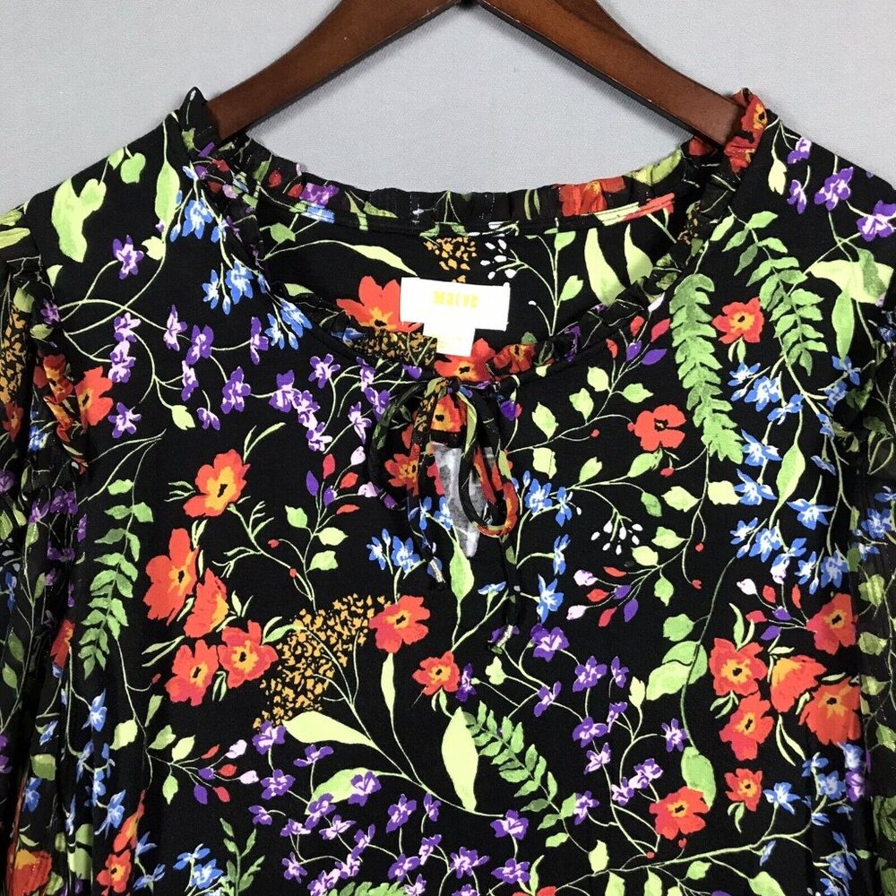 Anthropologie Maeve Floral Blouse with Sheer Gathered Sleeves - Picture 6 of 16